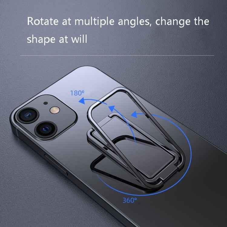 Square Folding Metal Holder Rotating Back Stick Desktop Phone Ring Holder