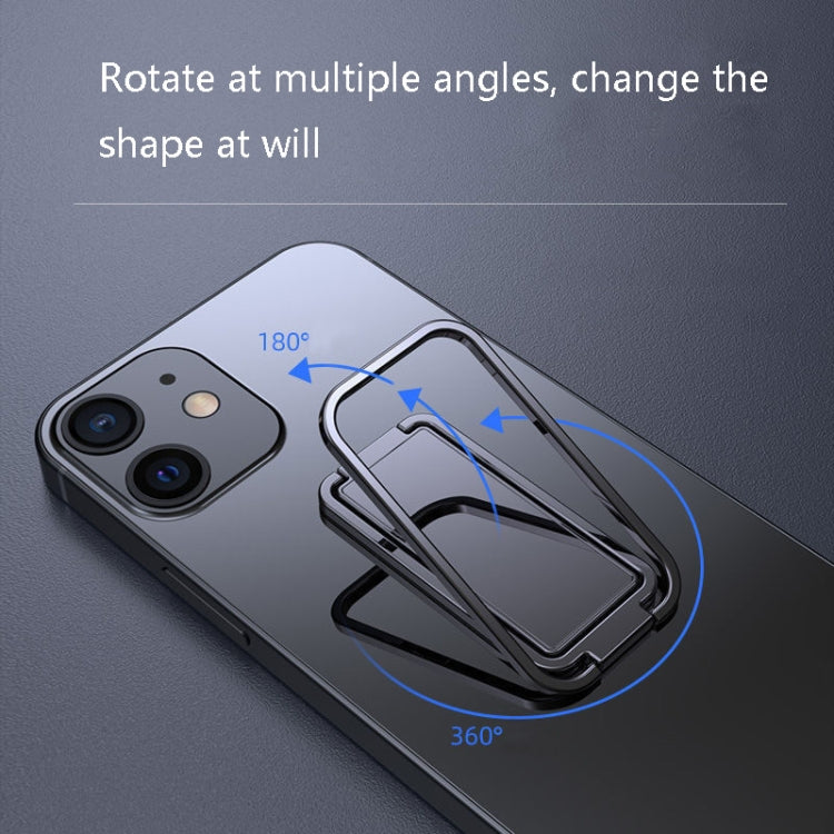 Square Folding Metal Holder Rotating Back Stick Desktop Phone Ring Holder