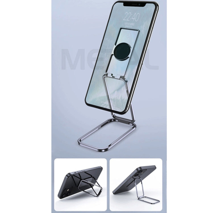 Square Folding Metal Holder Rotating Back Stick Desktop Phone Ring Holder, Square Folding (Space Silver), Square Folding (Black), Square Folding (Rose Gold)
