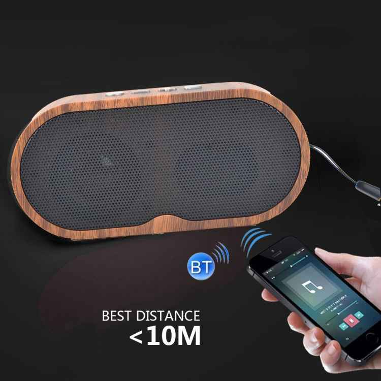 F3 Retro Wood-Grain Mini Bluetooth Speaker Support TF Card