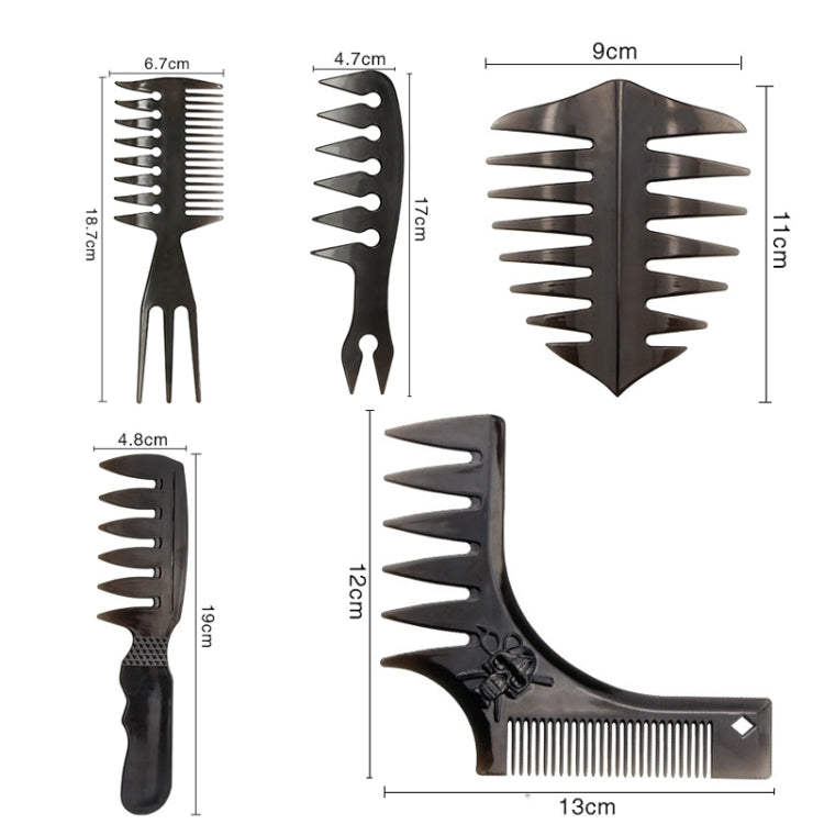 Beard Template Right-Angle Comb Men Retro Back Hair Comb, NO.6, NO.7, NO.12, NO.13, NO.14