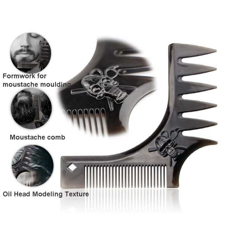 Beard Template Right-Angle Comb Men Retro Back Hair Comb, NO.6, NO.7, NO.12, NO.13, NO.14