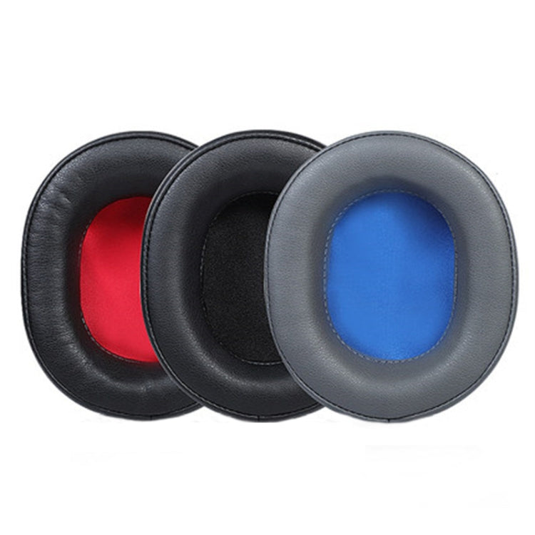 2 PCS Headset Protein Leather Earmuffs for Audio-Technica ATH-WS660BT, Black, Black+Red, Gray+Blue