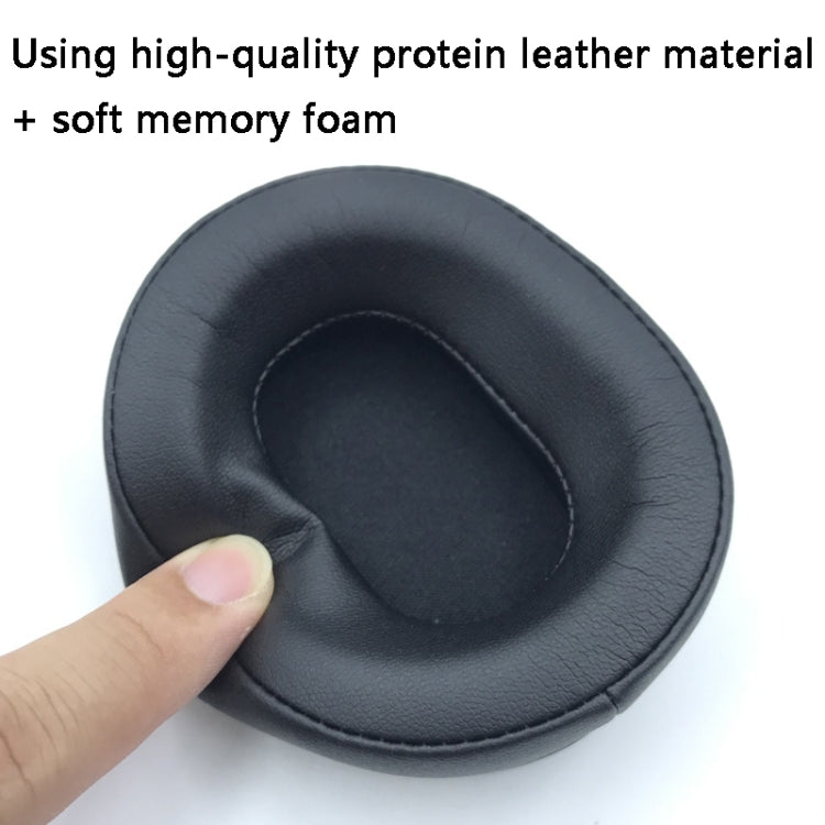 2 PCS Headset Protein Leather Earmuffs for Audio-Technica ATH-WS660BT, Black, Black+Red, Gray+Blue