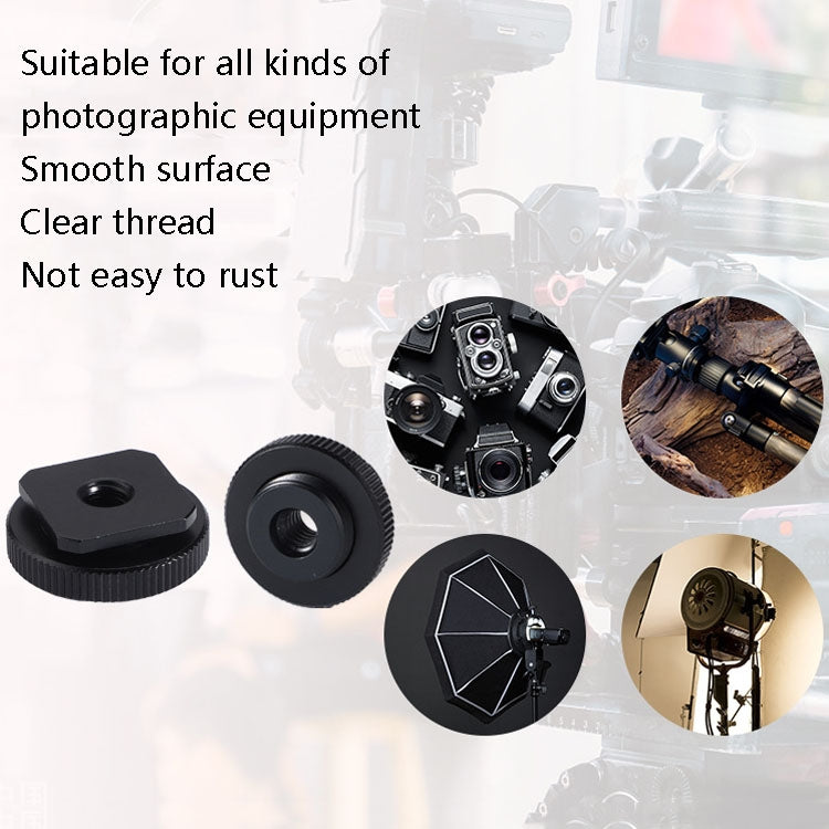 2 PCS Aluminum Hot Shoe Single Nut Screw, 5/8 Male to 1/4 Female Adapter, 5/8 Male to M6 Female Adapter