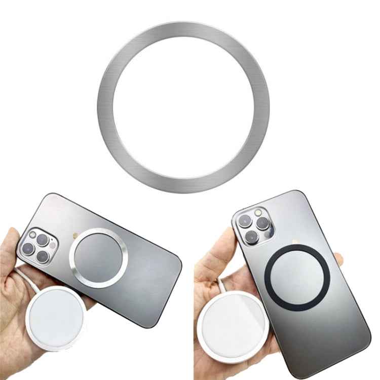 Ring Car Magnetic Suction Wireless Charger Lead Magnetic Ring Back Sticker, Color: Silver