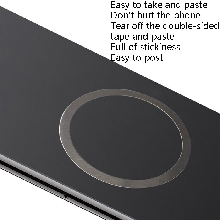 Ring Car Magnetic Suction Wireless Charger Lead Magnetic Ring Back Sticker, Color: Silver