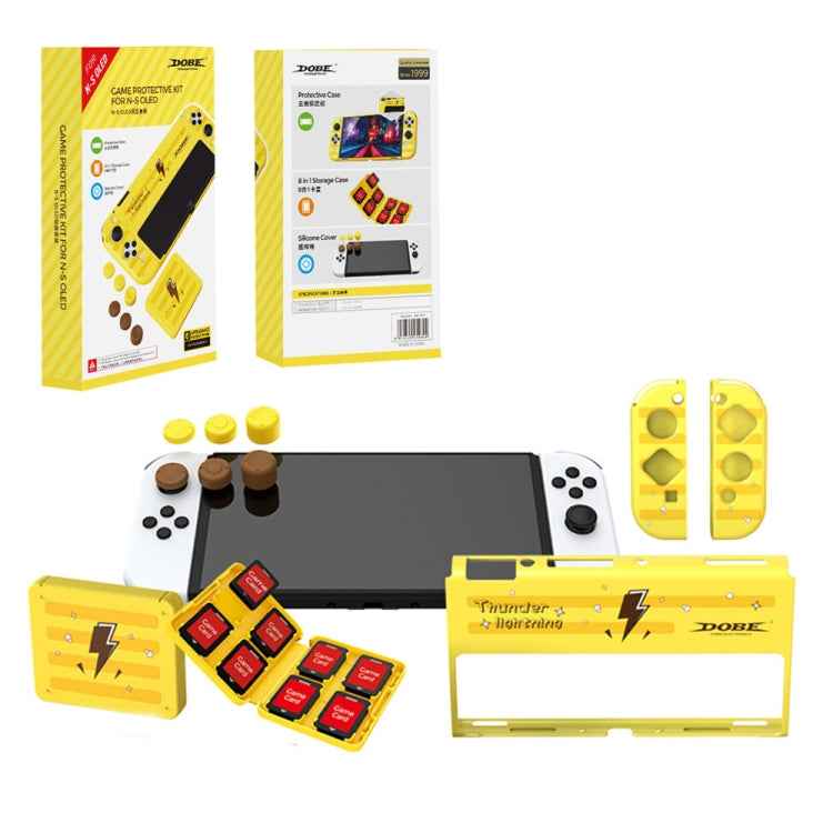 DOBE TNS-1192 Host Handle Protective Shell + Card Box + Rocker Cap Set For Switch OLED