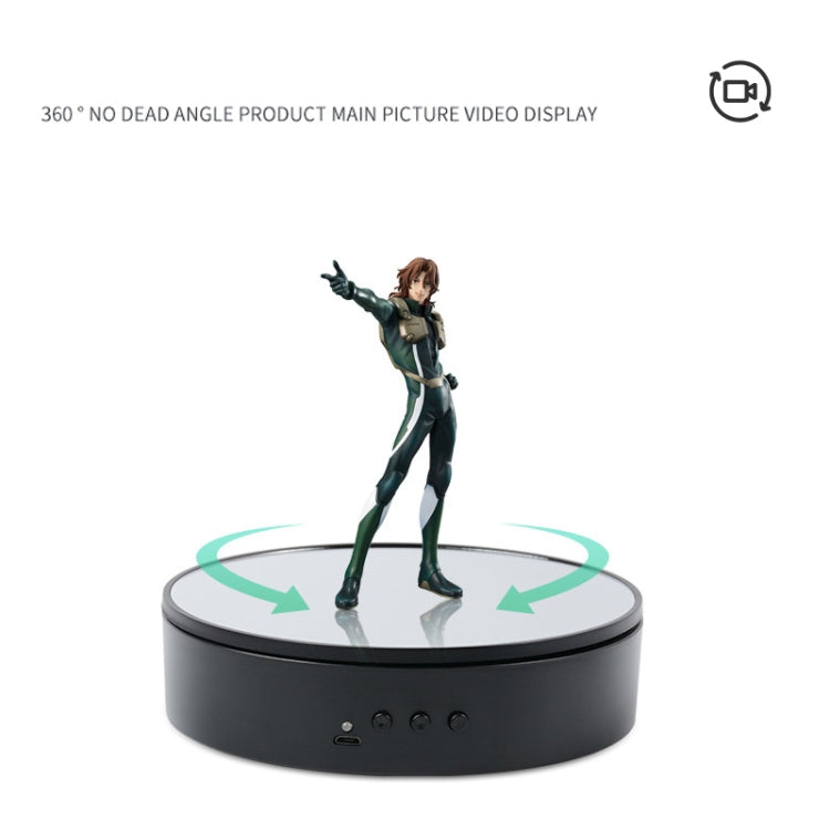 15cm Adjustable Speed Rotating Display Stand Props Turntable, White Mirror, Black Mirror, White Velvet, Black Velvet