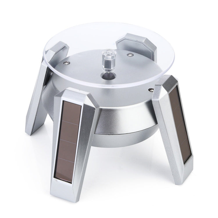 High-Footed UFO Solar 9cm 360 Rotating Display Stand Props Turntable, Gold Blue Light, Silver Blue Light, Black Blue Light, White Blue Light