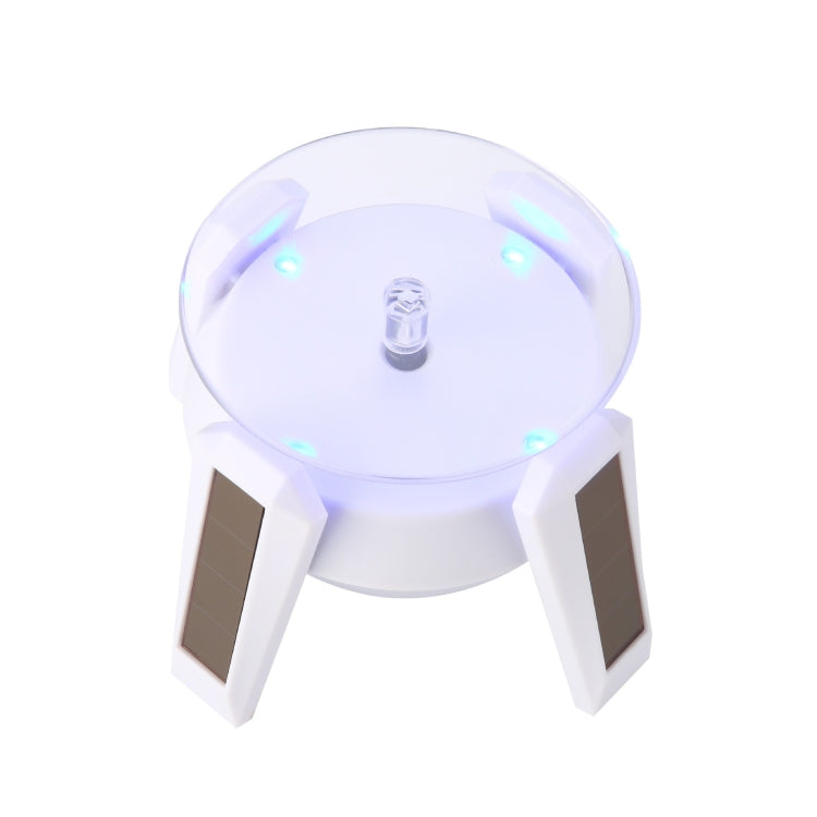 High-Footed UFO Solar 9cm 360 Rotating Display Stand Props Turntable, Gold Blue Light, Silver Blue Light, Black Blue Light, White Blue Light