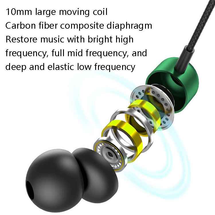 2 PCS TS6000 3.5mm Metal Elbow In-Ear Wired Control Earphone with Mic