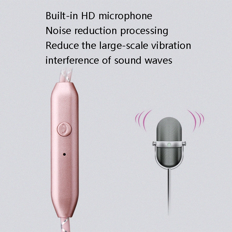 2 PCS EN500 3.5mm Plug Snake Pattern In-Ear Phone Earphone, Black, Rose Gold
