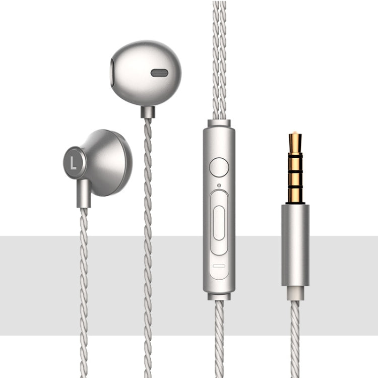 2 PCS TS720 3.5mm Heavy Bass Metal Earbud Wired Earphone, Red, Black, Silver Gray, Rose Gold
