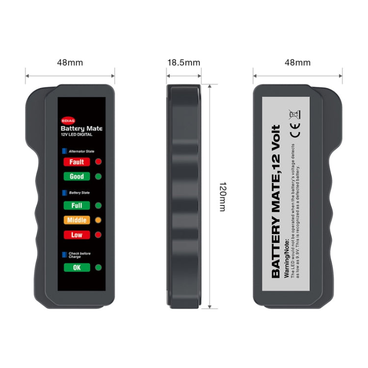 12V Automotive Battery Tester Fault Diagnosis Instrument, Clip