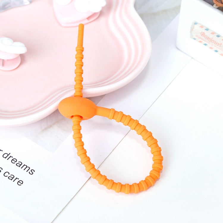 20 PCS Silicone Data Cable Storage Strap Cable Organizer, 21cm Green, 21cm Blue, 21cm Orange, 21cm Pink, 21cm Brown, 21cm Grey, 21cm Yellow, 21cm Red