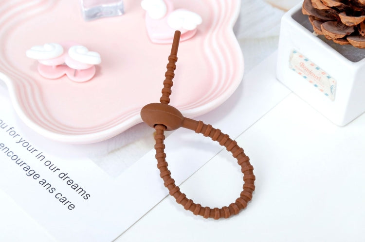 20 PCS Silicone Data Cable Storage Strap Cable Organizer, 21cm Green, 21cm Blue, 21cm Orange, 21cm Pink, 21cm Brown, 21cm Grey, 21cm Yellow, 21cm Red