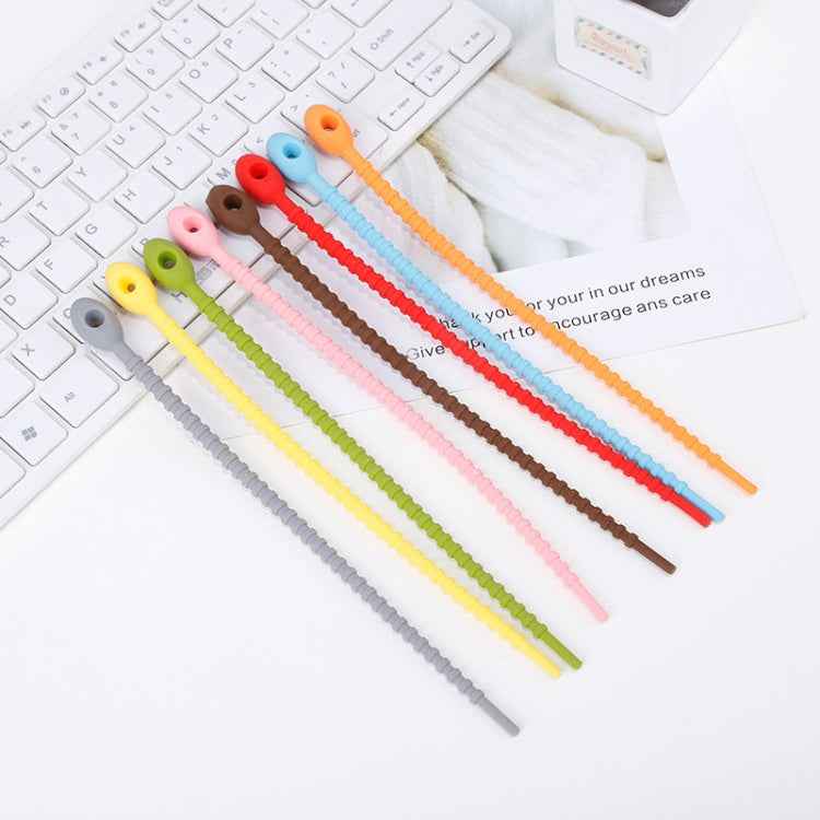 20 PCS Silicone Data Cable Storage Strap Cable Organizer