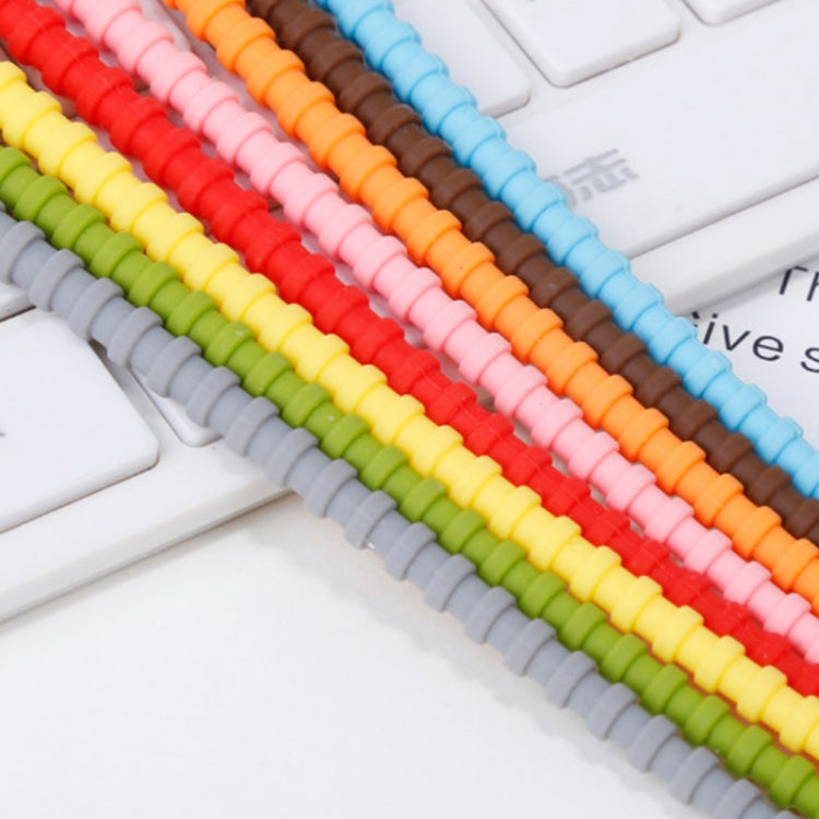 20 PCS Silicone Data Cable Storage Strap Cable Organizer, 21cm Green, 21cm Blue, 21cm Orange, 21cm Pink, 21cm Brown, 21cm Grey, 21cm Yellow, 21cm Red