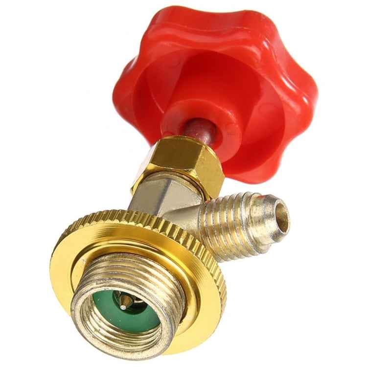 R134a Car Air Conditioning Refrigerant Anti-Leakage Switch, Red Metal Valve Bottle