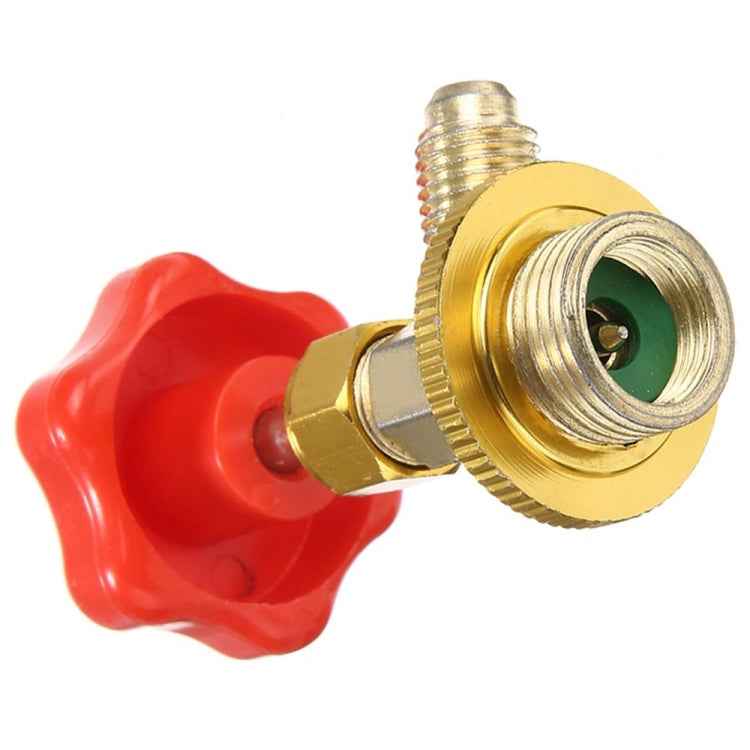 R134a Car Air Conditioning Refrigerant Anti-Leakage Switch, Red Metal Valve Bottle