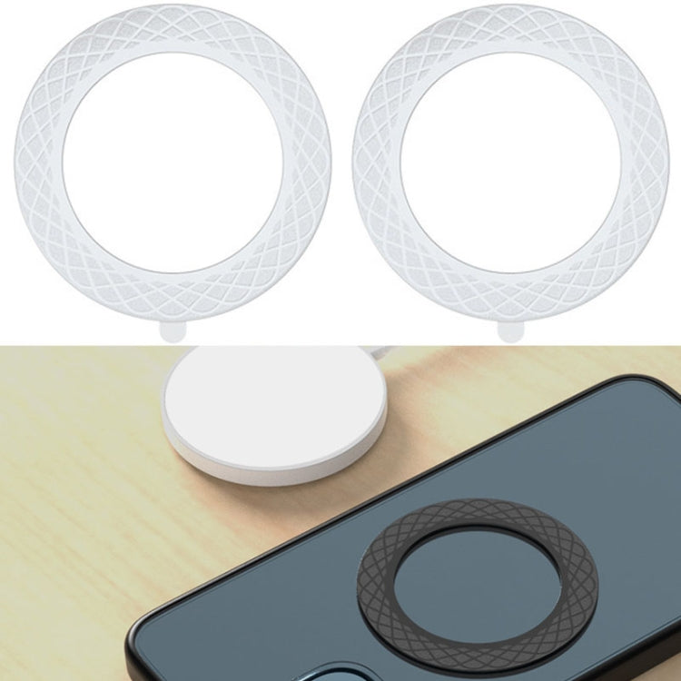 2 PCS T12 Stripe Pattern Magnetic Suction Wireless Charger Magnetic Sheet, White, Black