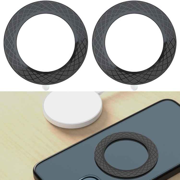2 PCS T12 Stripe Pattern Magnetic Suction Wireless Charger Magnetic Sheet, White, Black