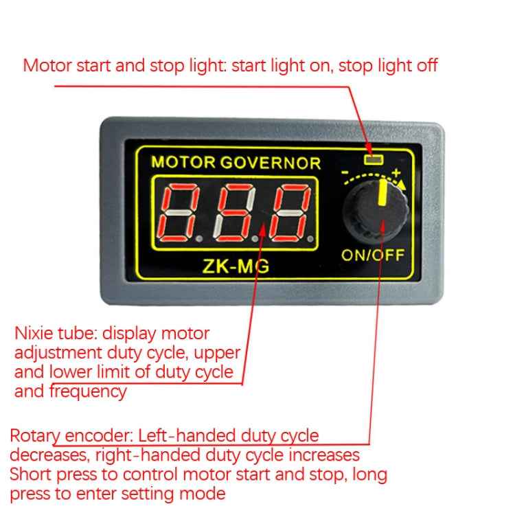 ZK-MG 5-30V High Power PWM DC Motor Governor Digital Display Encoder