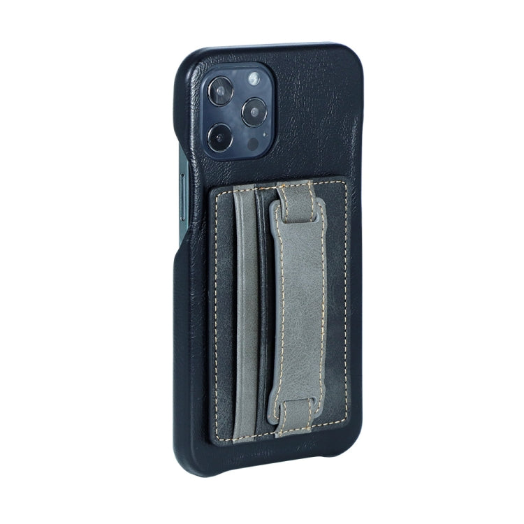 2 PCS Leather Phone Card Sleeve Back Sticker Wrist Pull Strap Holder, Card Sleeve Blue, Card Sleeve Red, Card Sleeve Black, Card Sleeve Brown