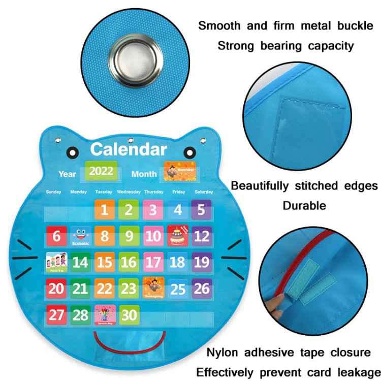 Classroom Decoration Cat Head Calendar Hanging Bag