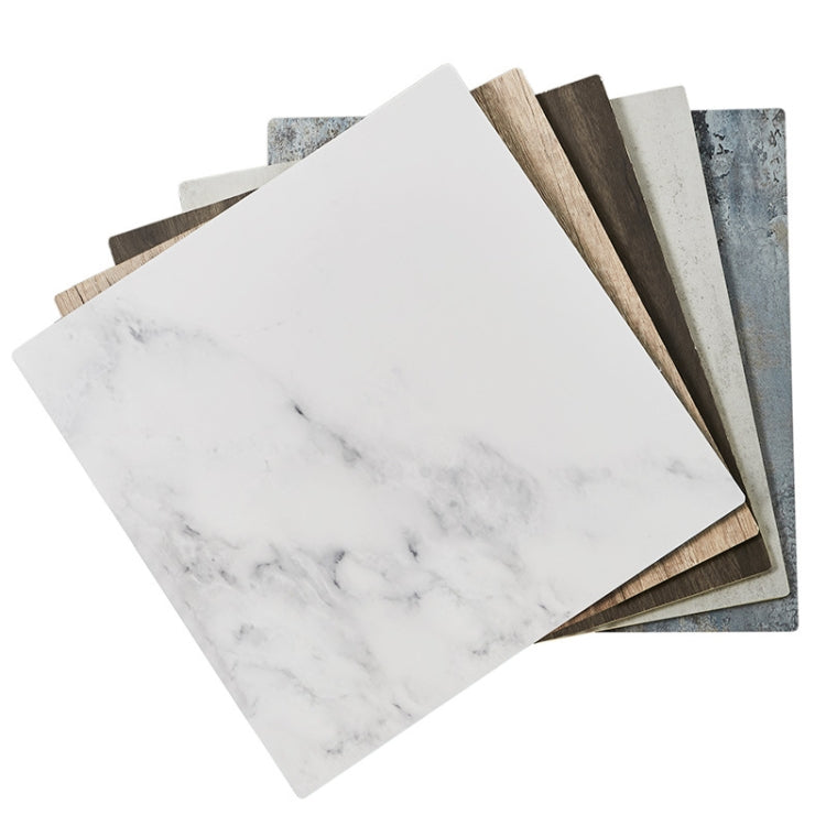 40x40cm PVC Photo Background Board, White Marble, Black Marble, Light Gray Cement, Dark Gray Cement, Light Wood Grain, Dark Wood Grain, Antique Brick, Chartreuse, Ancient Wood Gray, Ancient Wood, Rust Frozen Stone
