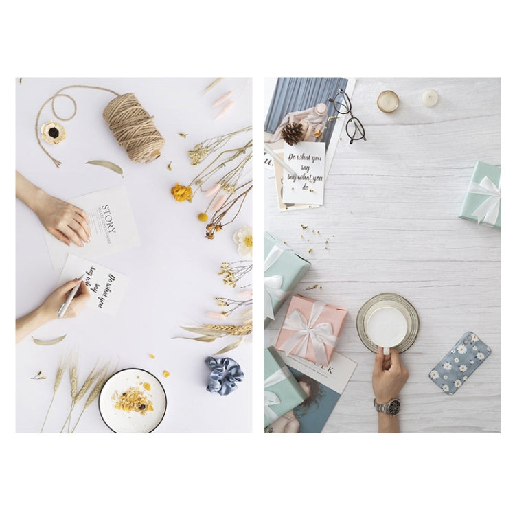 2 PCS 3D Stereoscopic Double-sided Photography Background Board, Flower Rhyme 1, Flower Rhyme 2, Flower Rhyme 3, Light Shadow Magic 1, Light Shadow Magic 2, Afternoon Tea, Quiet Life, Food, Clear Makeup Bath, Water Ripple, Casual Hand, Hand Drawn Red G...
