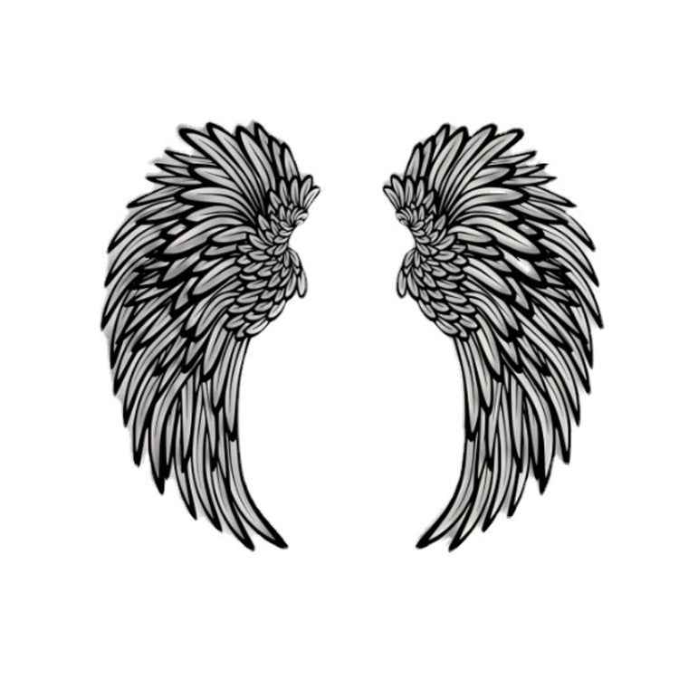 Double Sided Black Engraved Metal Angel Wings Wall Hanging Decoration Without Lights, 1pair 30cm Without Lights, 1pair 35cm Without Lights, 1pair 45cm Without Lights