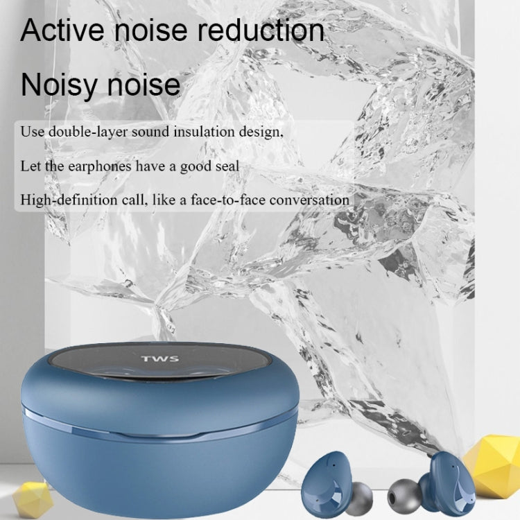 Mini Wireless With Charged Power Display ENC Bluetooth Headset, Blue, Black, Pink