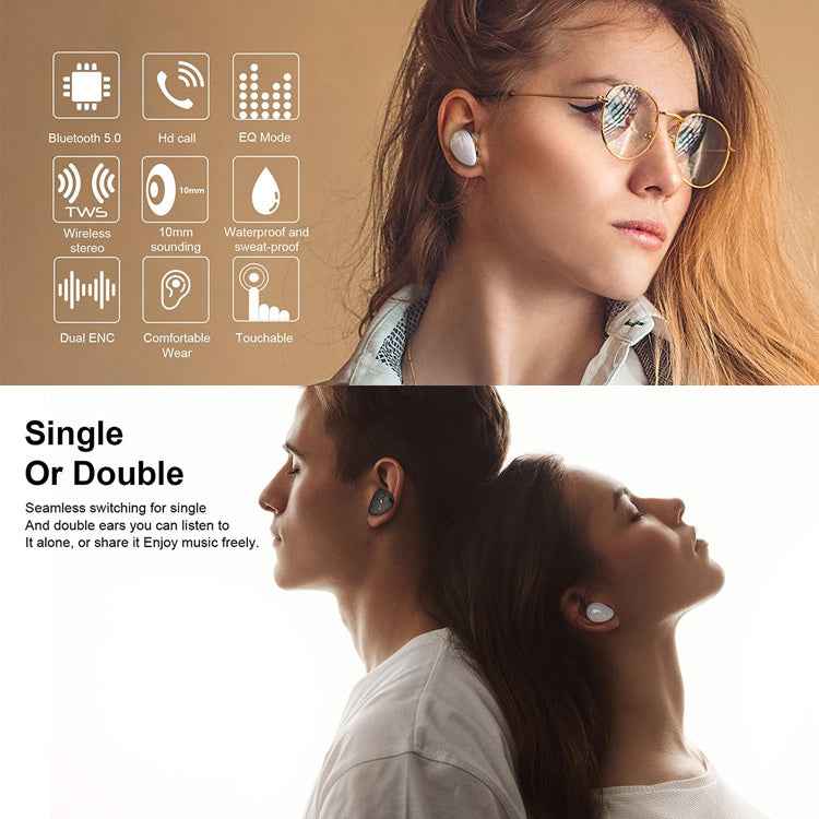 Mini Wireless With Charged Power Display ENC Bluetooth Headset