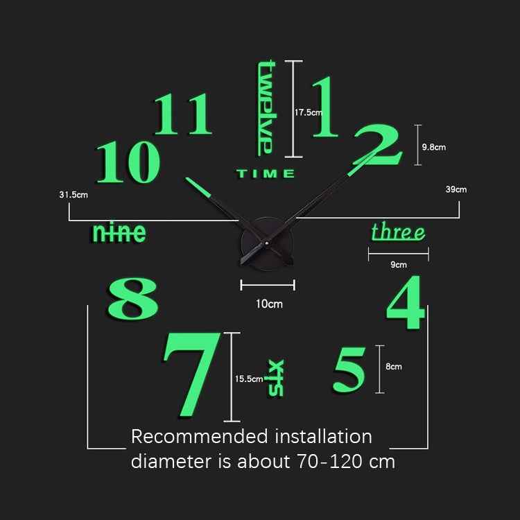 M002 Night Light DIY Digital Wall Clock Living Room Decoration Silent Clock