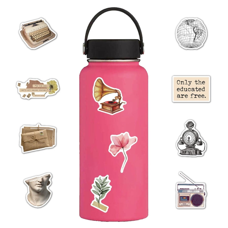 2 Sets 50 Pieces Literary Retro Sticker Pack Era English Diy Decoration Old Time Stickers, Literary Retro Sticker