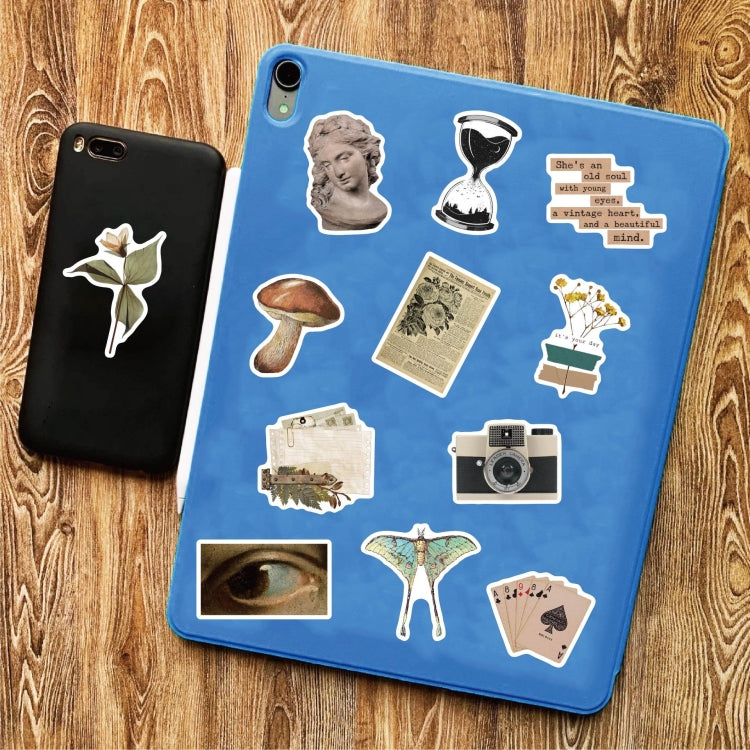 2 Sets 50 Pieces Literary Retro Sticker Pack Era English Diy Decoration Old Time Stickers, Literary Retro Sticker