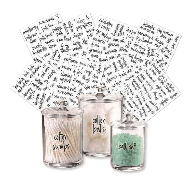 Bathroom Jars Label Storage Classification Waterproof Bathroom Stickers, Jars Label