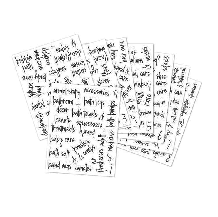 Bathroom Jars Label Storage Classification Waterproof Bathroom Stickers