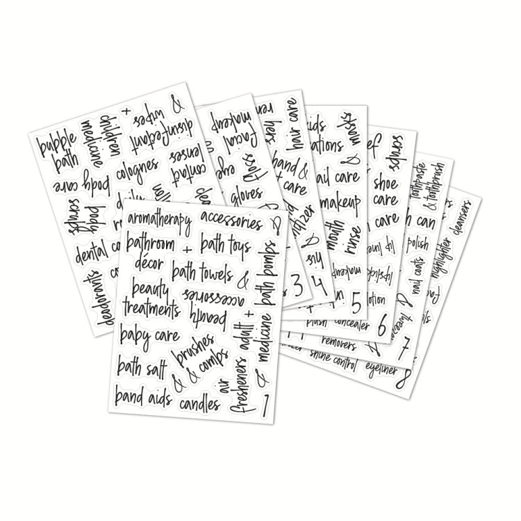 Bathroom Jars Label Storage Classification Waterproof Bathroom Stickers, Jars Label
