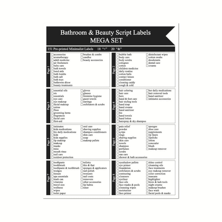 Bathroom Jars Label Storage Classification Waterproof Bathroom Stickers, Jars Label