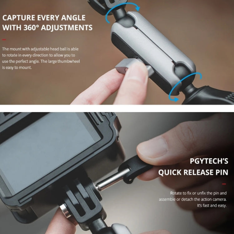 PGYTECH Action Camera Handlebar Mount For Insta360 ONE / ONE R / OSMO Action / GoPro, Handlebar Mount