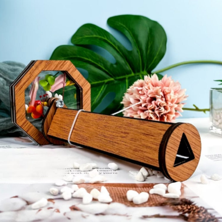 DIY Wooden Rotating Kaleidoscope Toy Gift For Children, Kaleidoscope