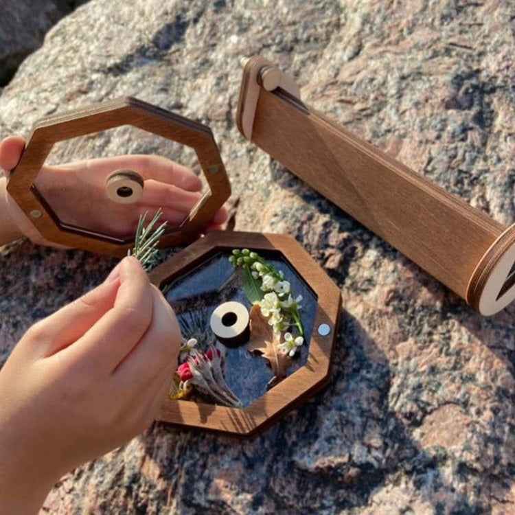DIY Wooden Rotating Kaleidoscope Toy Gift For Children
