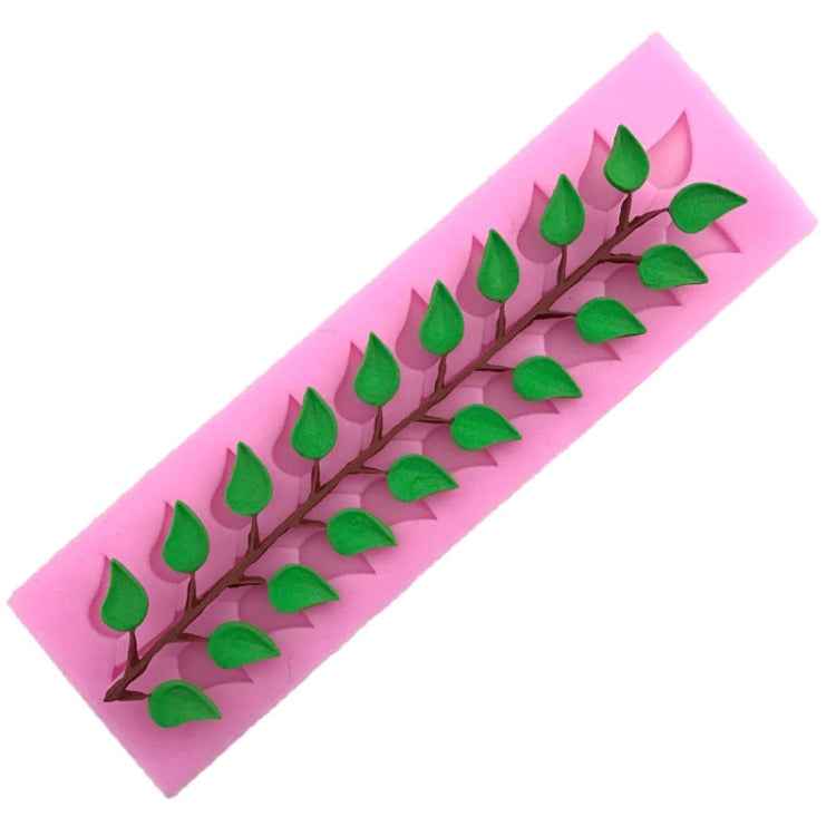 Long Strip Lace Tree Leaf Fondant Silicone Mold