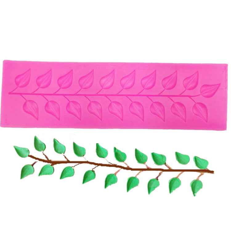 Long Strip Lace Tree Leaf Fondant Silicone Mold