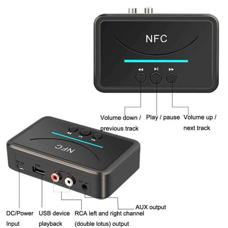 BT-200 NFC Bluetooth Wireless Audio Receiver U Disk Player