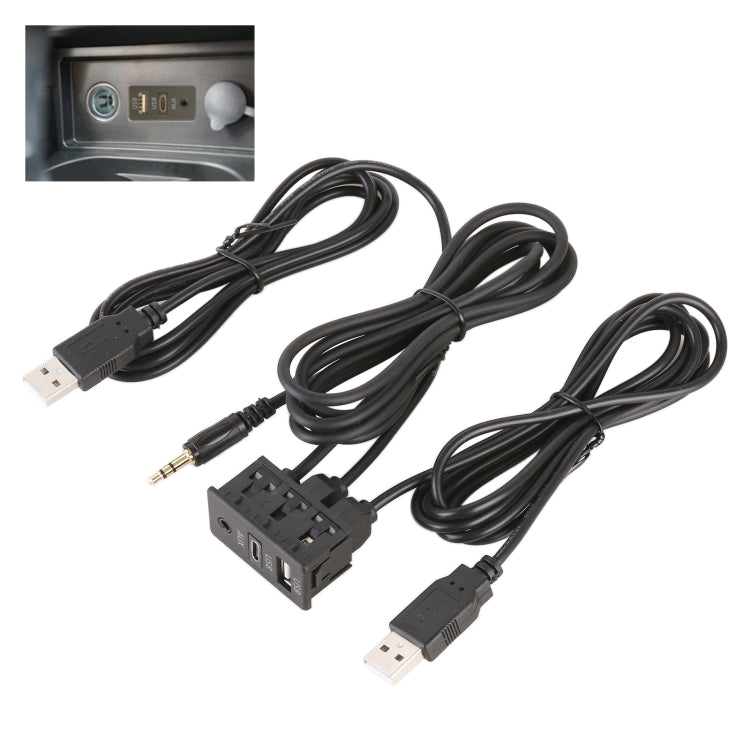 Car Universal Modification USB +Type-C+AUX Interface Charging Seat, USB+Type-C+AUX