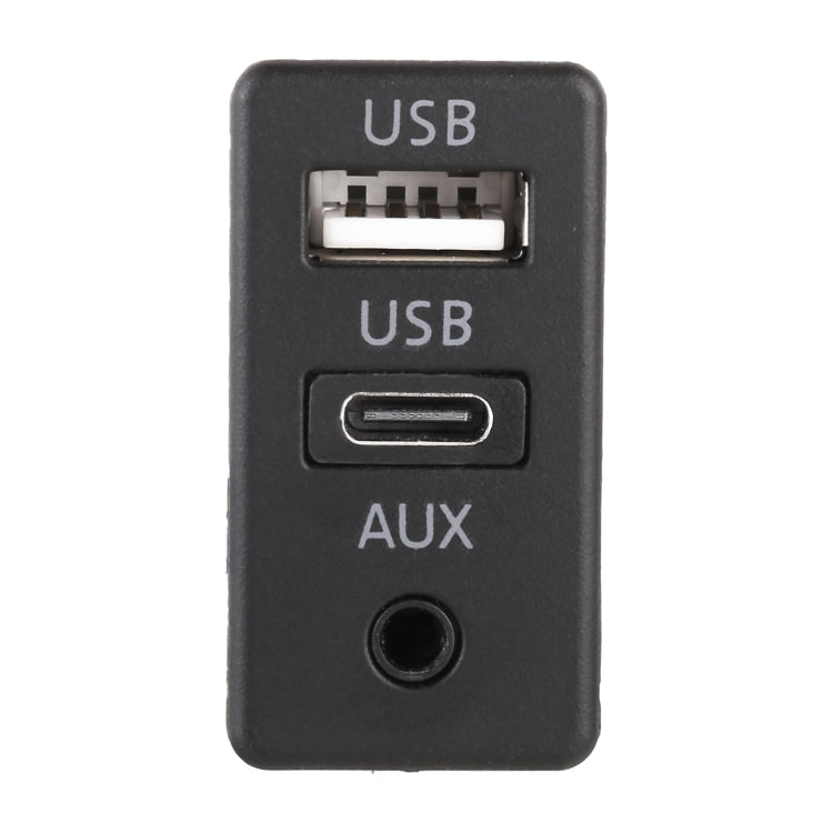 Car Universal Modification USB +Type-C+AUX Interface Charging Seat, USB+Type-C+AUX